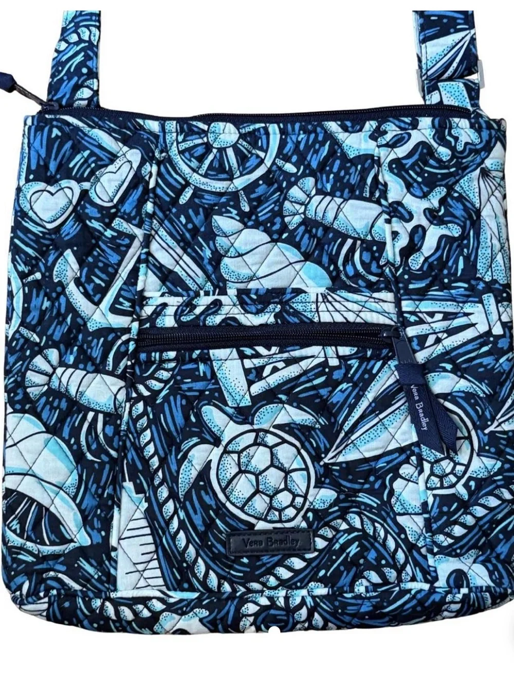 Vera Bradley Navy and White Nautical Print Crossbody Bag
